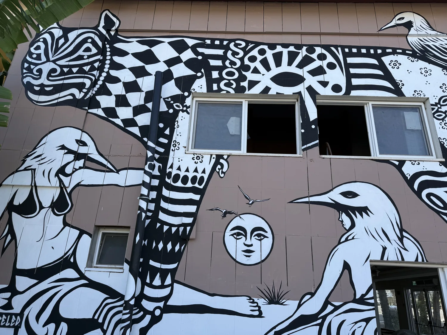 A mural across a building facade