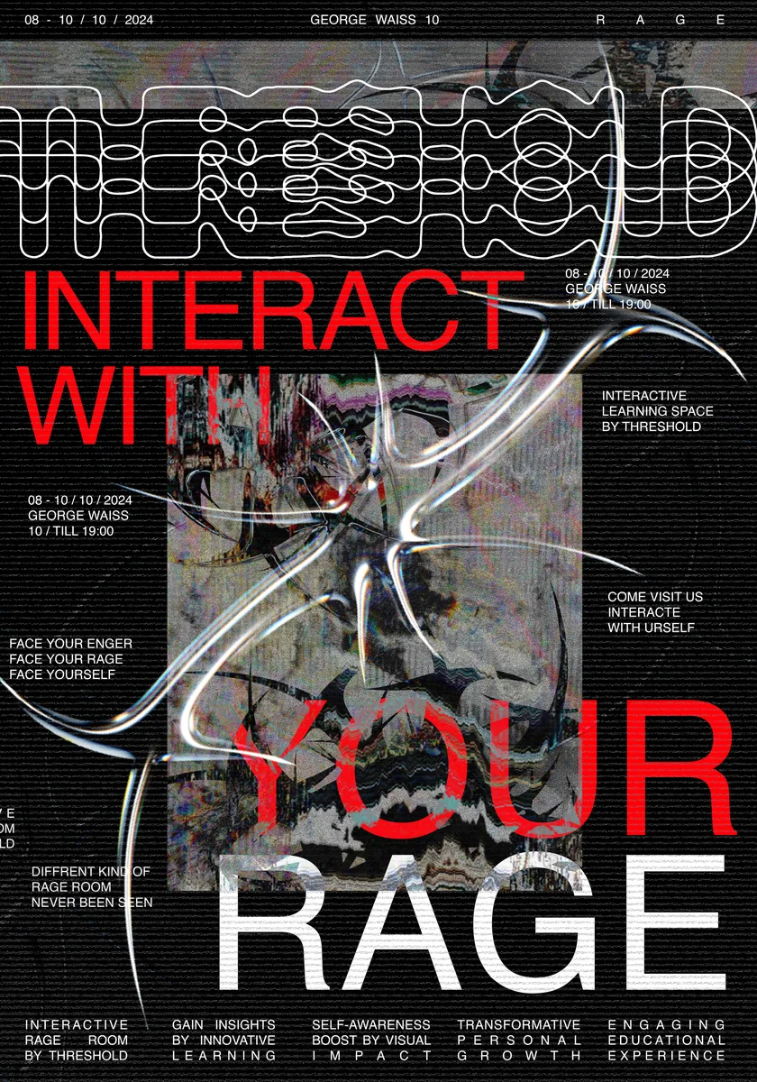 Threshold poster — INTERACT WITH YOUR RAGE, red
