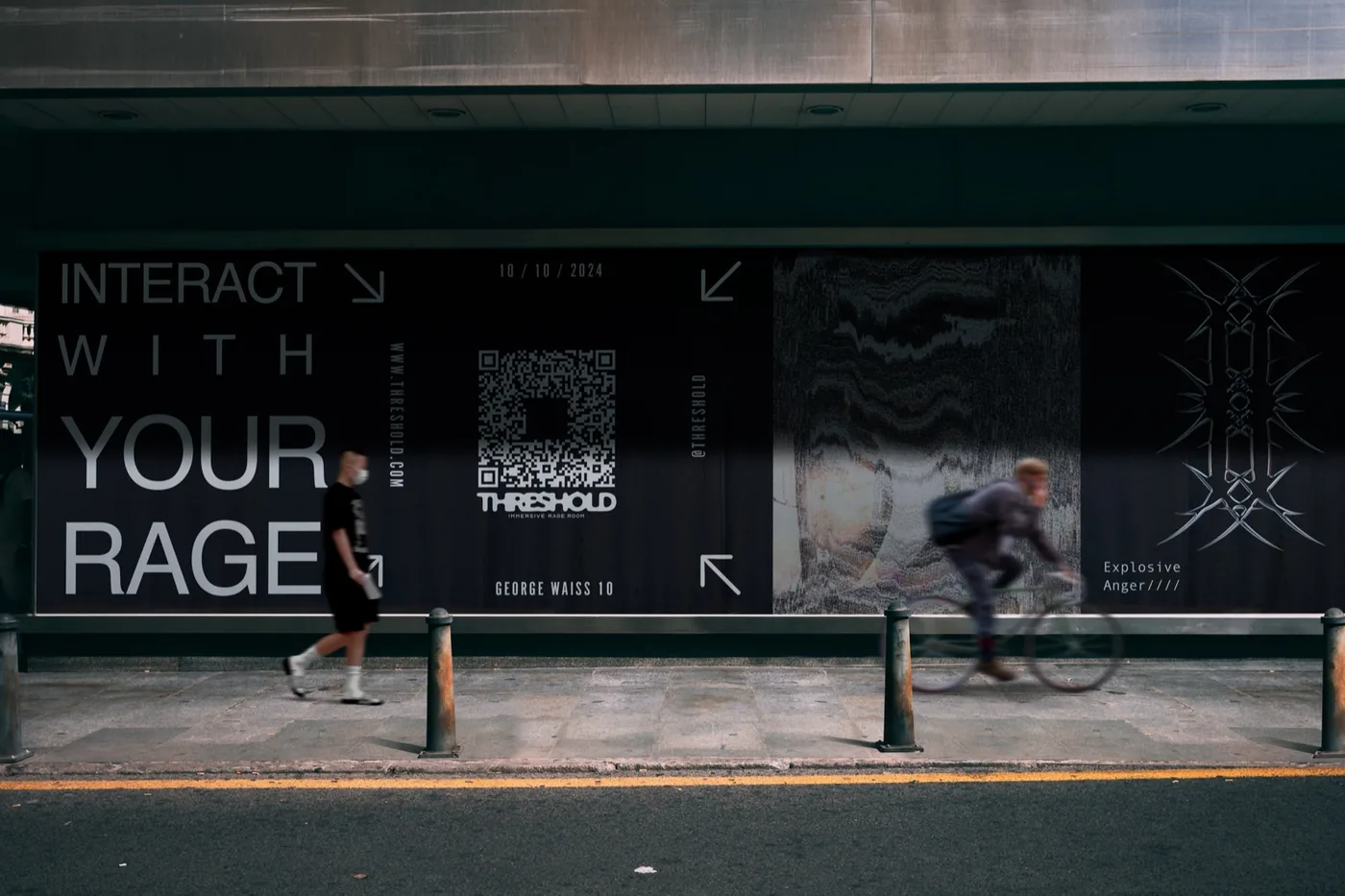 Threshold billboard mockup in the city