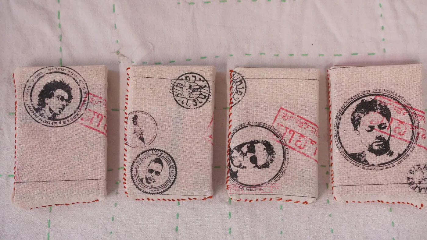 Four stamped covers side by side