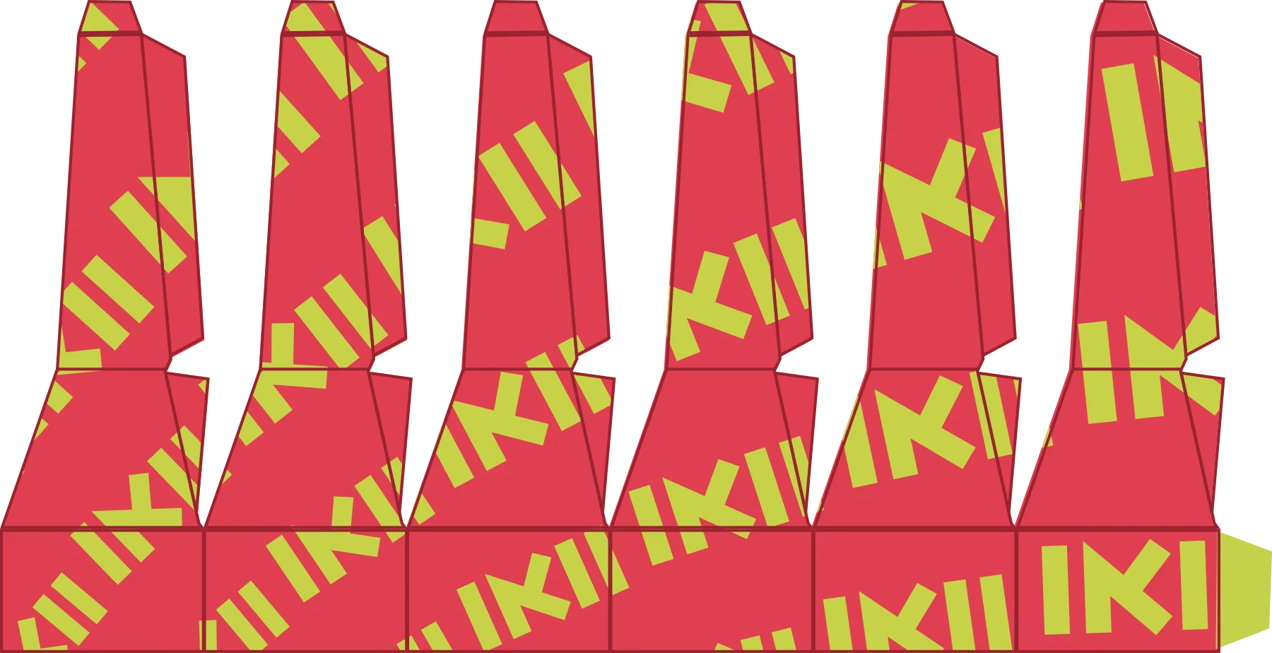 The six panels of the beer package’s separate neck dieline