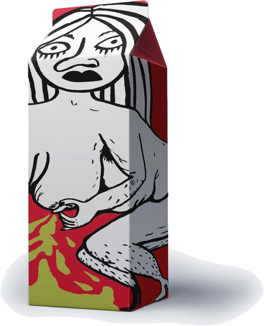 The folded milk carton