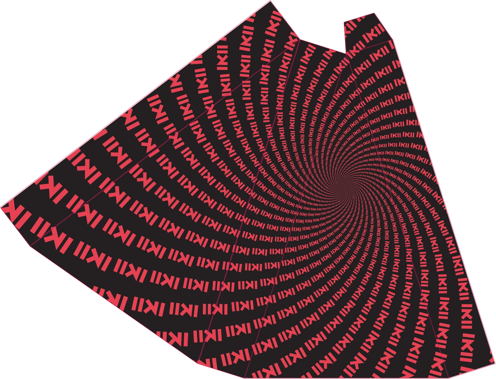 The original inner dieline of a triangular pizza-slice box, with its fold lines