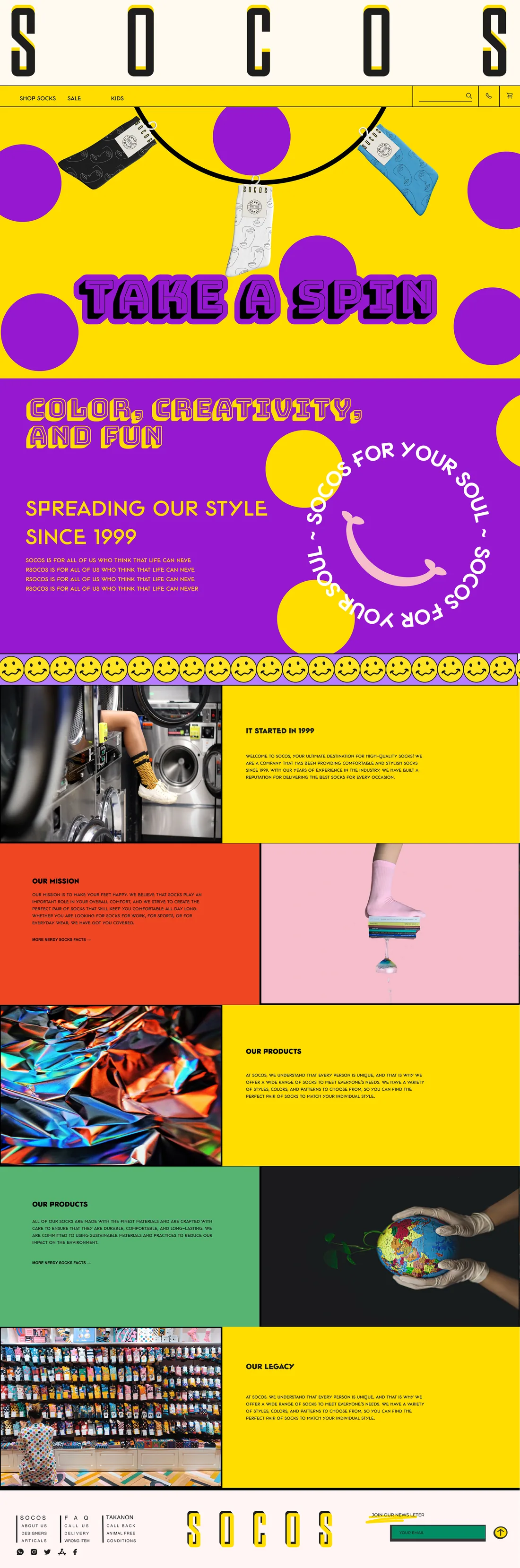 Socos full page design, second layout