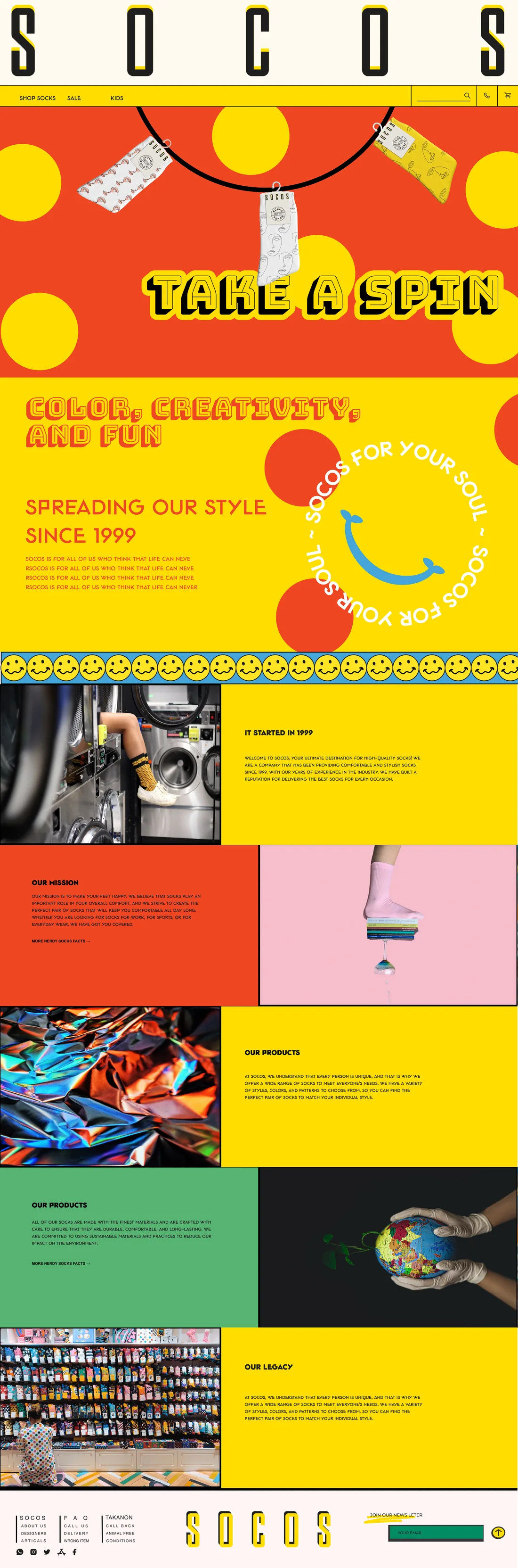 Socos full page design, third layout
